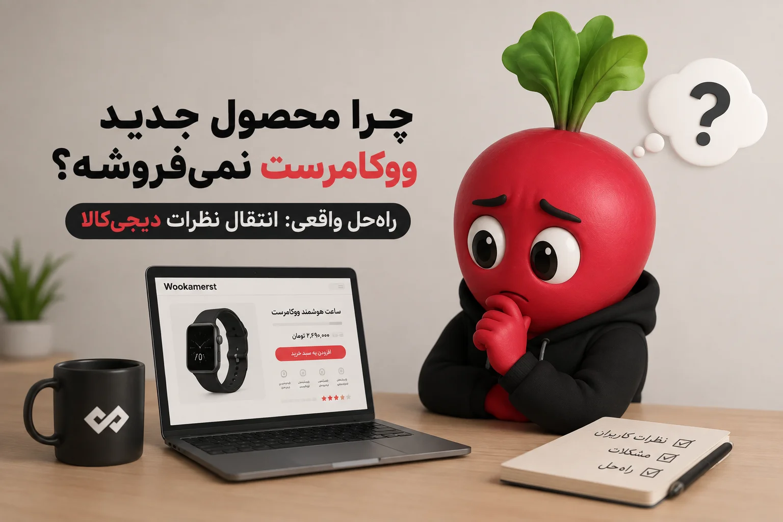 چرا محصول جدید ووکامرست نمی‌فروشه؟ راه‌حل واقعی: انتقال نظرات دیجی‌کالا 😅